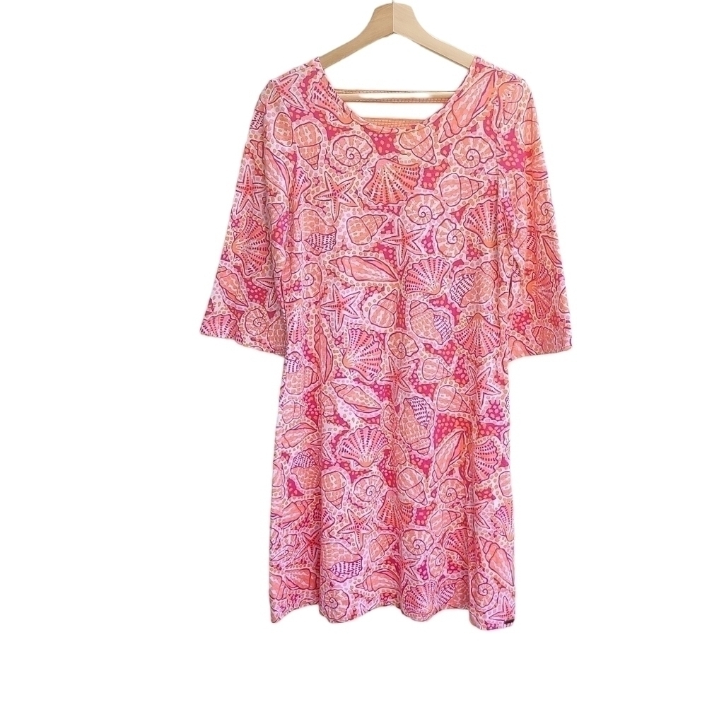 Hatley Seashell Cotton Blend Dress with Back Lace Detail, Size Medium